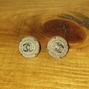 Chanel button earrings